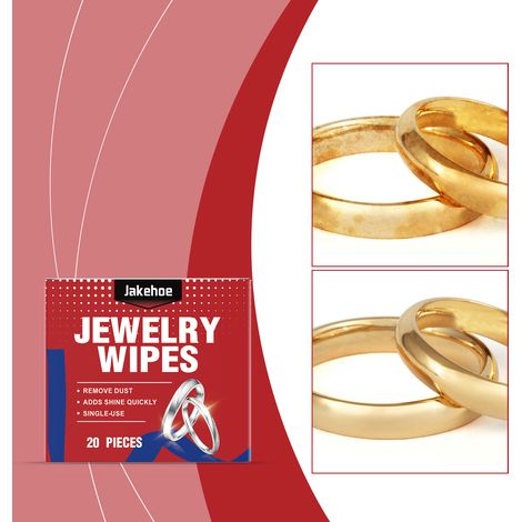 Jewelry Cleaning Wipes - Ring & Jewelry Brightening, Refurbishing, Stain Removal & Maintenance Wipes - 20 pieces (1/5)