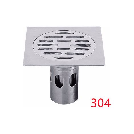 304 Stainless Steel Floor Drain 1010, Dual-Use Bathroom and Washing Machine Drain, Odor-Proof, Thickened, Hotel Project Floor Drain -- 304 Deep Water Seal - Suitable for Both Wet and Dry Use
