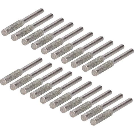 Afilador para sierra de corte de diamante, 20 piezas piedra de afilar para sierra de corte de diamante, para eliminar rebabas lima de piedra para motosierra y sierras de corte de 4,0 mm (plateado) (1/4)
