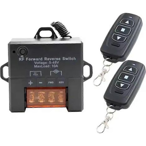 Interrupteur de commande à distance marche avant/arrière pour moteur CC 5V-48V 10A, actionneur linéaire, treuil, relais solénoïde, contacteur (1/5)