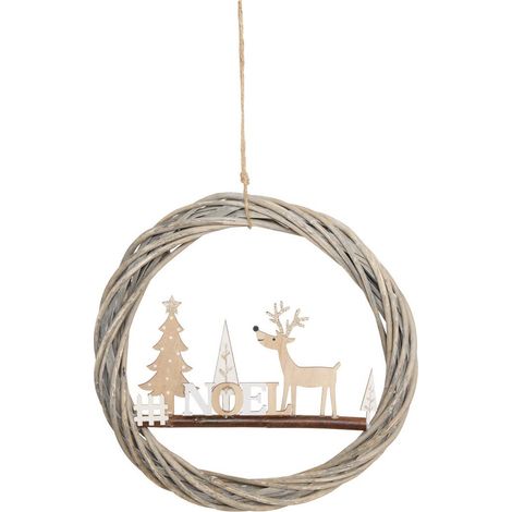 CORONA DE MADERA TRENZADA D30 - Feeric lights & christmas (1/2)