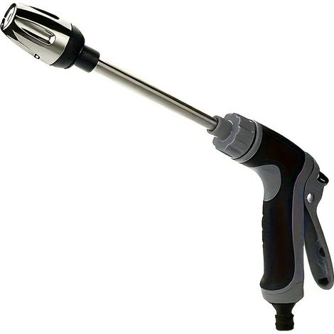 Lance d'arrosage haute pression avec long manche, pistolet à eau pour jardin et lavage auto, buse T12 réglable, 1320, gris (1/5)
