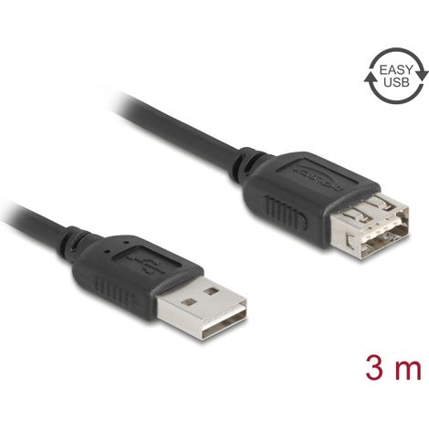 Delock Alargador USB 2.0 EASY USB Tipo-A macho a EASY USB Tipo-A hembra 3 m