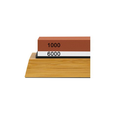 2-in-1-Schleifstein-Messerschärfer, Schleifstein, rutschfeste Bambusbasis, 1000/6000 NPTERBL