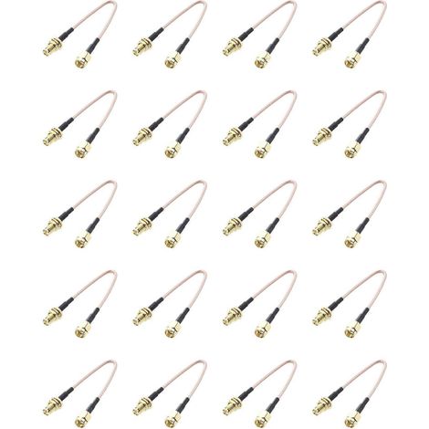 SMA-Buchse/SMA-Stecker Antennenanschlusskabeladapter (20x) Schwarz und Gold (1/5)