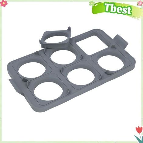 Tbest Plateau d'anneaux d'œufs Plateau à œufs en Silicone, Anti-fuite, Antiadhésif, Résistant à la Chaleur, sport popote (1/5)
