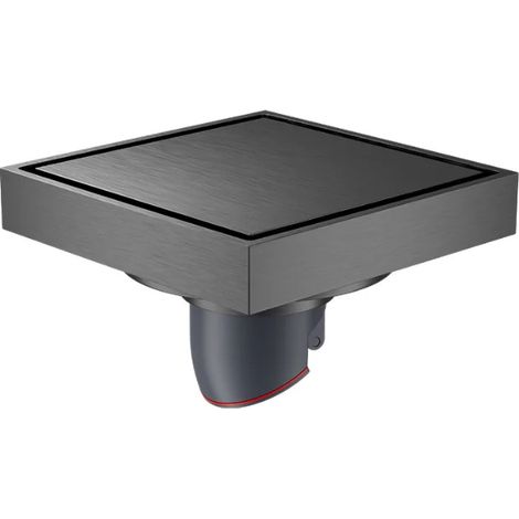 (10X10 s grey)square deodorant floor drain, all-copper large displacement gray brushed floor drain, Bathroom dry area invisible floor drain (1/4)
