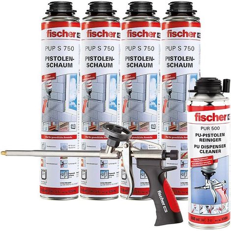 Pack Mousse PU Fischer 4 x Mousse PU, 1 x Nettoyant 1 x Pistolet Mousse - Fischer