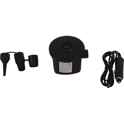 Pompa elettrica portatile Jonlaki 12V, pompa di gonfiaggio/sgonfiaggio ad alta velocità con 3 ugelli, adatta per materassi, giocattoli e attrezzature sportive (nera) (1/5)