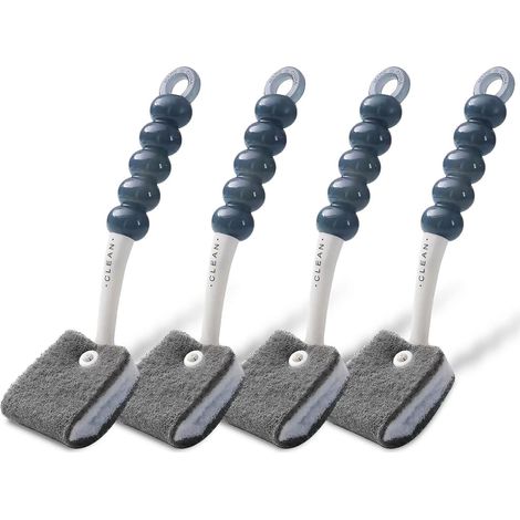 Ensemble de brosses de nettoyage de 4 pièces, brosses de nettoyage de cuisine, brosse à vaisselle, pinceau de salle de bain (gris) (1/4)
