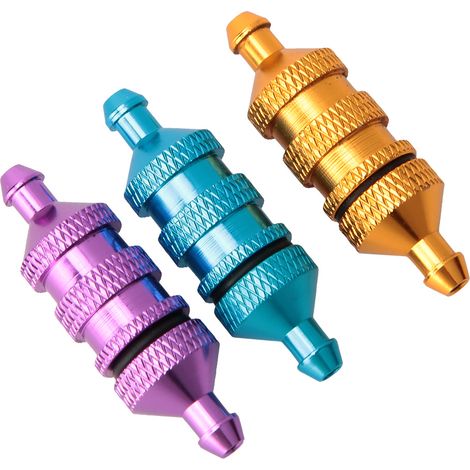 3 pièces Filtre à Carburant Aluminium pour Modèles RC 1:10, Compatible HSP 02156 94122, Pièces Détachées Voiture (1/5)