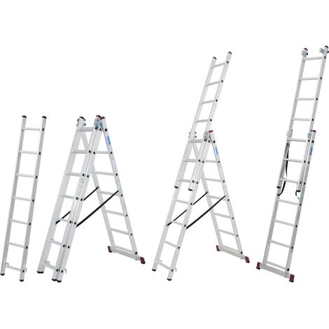 Krause Corda Aluminium-Vielzweckleiter 3x7 Sprossen (1/5)