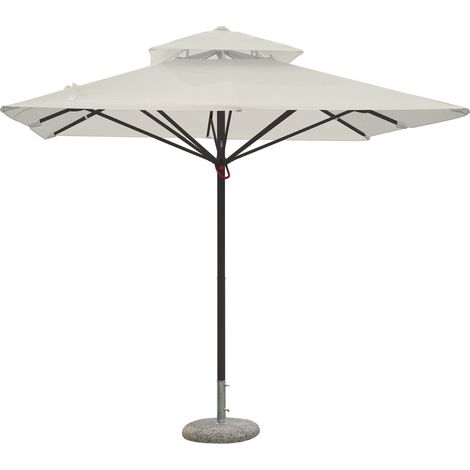 Ombrellone da Giardino 3x3 m Palo Ø60 mm Telo in Polietilene Ecrù