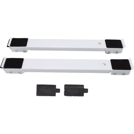 Roulettes Rétractables pour Meubles – Lot de 2, Charge Max. 300 kg, Base Ajustable avec Roues Blanches et Noires (1/5)