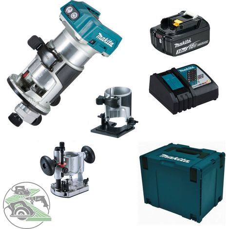 Makita Akku-Multifunktionsfräse DRT50ZJX2 18V + DC18RC + Akku 3,0 Ah BL1830B (1/2)