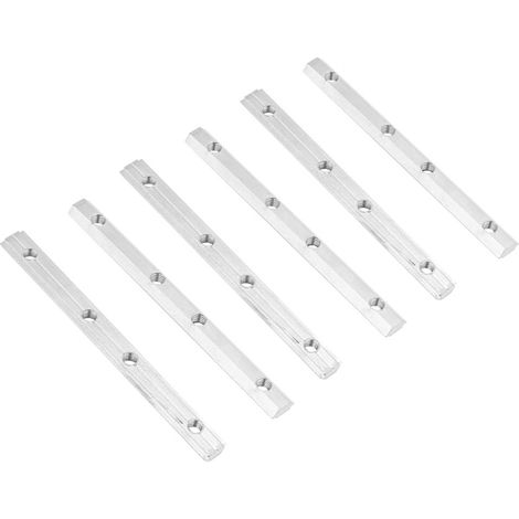 Profilé en aluminium, connecteur droit intérieur en acier au carbone, norme UE (2020 M5, 6 pièces)