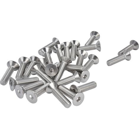 30 vis à six pans creux M10, 10 mm, en acier inoxydable A2, tête fraisée hexagonale, pour fixations industrielles M10x40 (1/5)