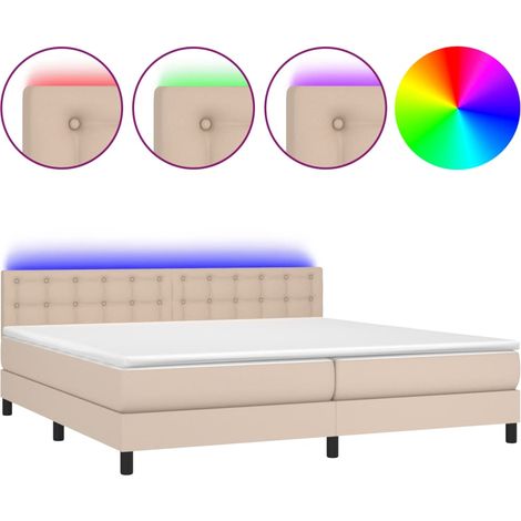 Maison Exclusive - Sommier à lattes de lit avec matelas LED Cappuccino 200x200 cm (1/5)