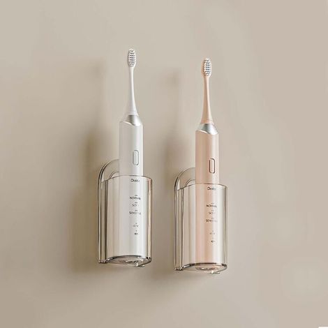 Support Brosse a Dent Electrique 2 Pièces, Porte Brosse à Dents Autocollant, Adhésif Puissant, Support Brosse a Dent Murale sans Perçage, Porte Brosse à Dents Electrique pour Salle de Bain (1/4)