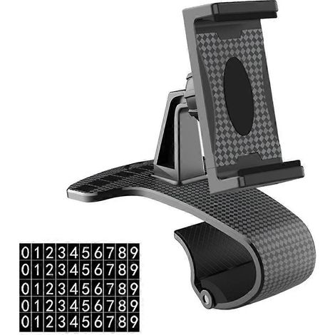 360 Grad drehbare Handyhalterung mit Navigationssystem und Parknummernschild-12X11cm-Black (1/2)
