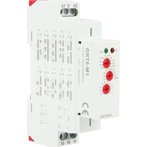 Relais de temporisation multifonctionnel GRT8-M1 avec 10 fonctions Montage sur rail DIN AC 230V (1/5)