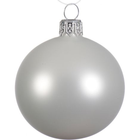 1 PALLINA DI NATALE BIANCO OPACO 10CM (1/4)