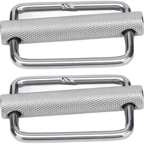 Boucle à Glissière Rectangulaire en Acier Inoxydable 316, 2 Pièces, Réglables avec Rouleau Moleté, 26mm, pour Sangles et Colliers de Chien (1/5)