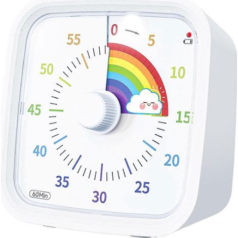 Réveil silencieux avec minuteur pour enfants, idéal pour l'apprentissage visuel et les dessins animés (1/4)