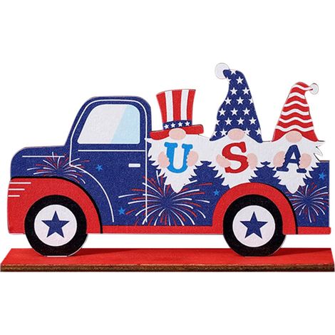 Ornement En Bois - Alphabet États-Unis - Décoration Pour Bureau Chambre Salon Table - Idéal Pour Le 4 Juillet Et Fêtes Patriotiques - 1 Pièce (1/5)
