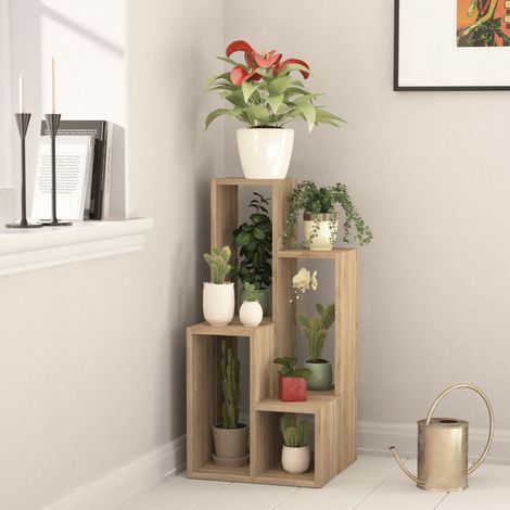Decortie Sule Moderner Pflanzenständer Eiche Mehrzweck H 89cm