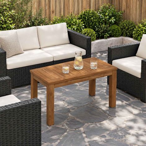 vidaXL Coffee Table Natural 60.5 x 30 x 36 cm Solid Acacia Wood (1/5)