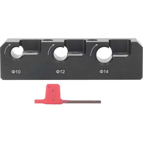 Perceuse électrique fraise à tourillon tige ronde outil auxiliaire en alliage d'aluminium noir pour menuiserie avec clé (1/5)