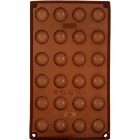 Moule pour pralines - Silicone - 30 x 17,5 x 1,5 cm - Marron (1/5)