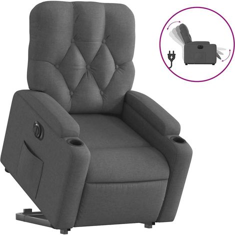Maison Exclusive - Poltrona Alzapersona Reclinabile Elettrica Grigio Scuro Tessuto