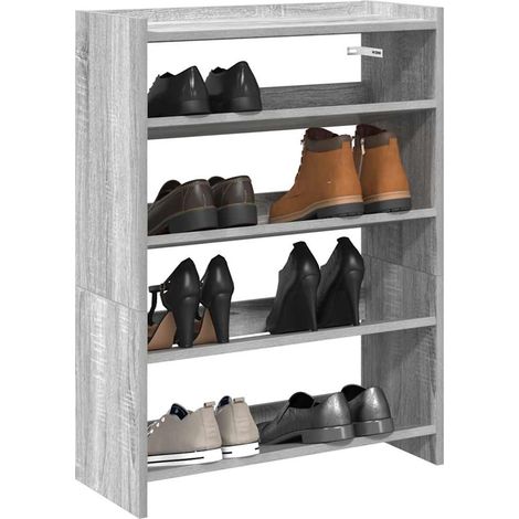 Schuhregal Grau Sonoma 60x25x81 cm Holzwerkstoff
