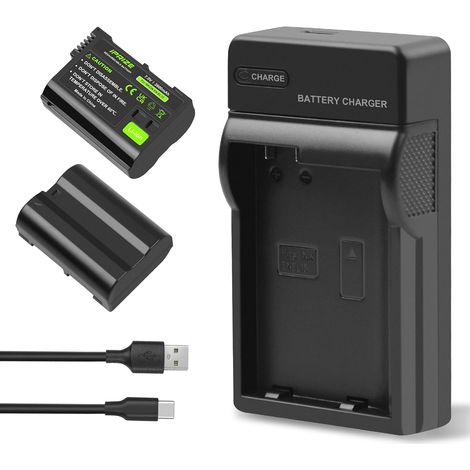 2X EN-EL15/EN-EL15C Batterie 2600mAh et Chargeur pour Nikon 1 V1, D600 D610 D750 D810 D800 D880 D7000 D7100 D7200, Z5 Z6 Z7 (1/5)