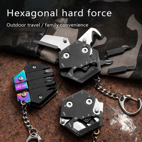 Clé Hexagonale Pliable Multifonction pour Randonnée et Camping - Outil de Survie Compact (1/4)