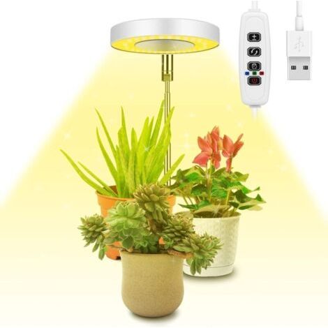 Élèvent Lumière Plantes,Lampe de Croissance LED à Spectre Complet Réglable en Hauteur pour Petites Plantes,9 Luminosité Réglable, Rotatif à 180° & Minuterie Marche/Arrêt Automatique 3/9/12H(63cm) (1/4)