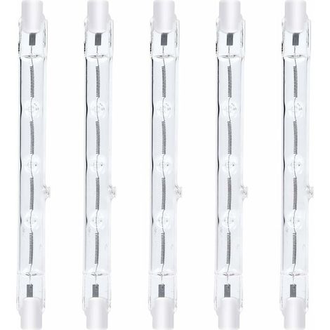 118mm R7s Dimmable ampoule halogène crayon 300W Blanc Chaud 2800K r7s linéaire 3000lm AC220-240V J118 Projecteur Halogène Linéaire pour l’éclairage de paysage,sécurité,lampadaire (5pcs) [Classe énergé (1/5)