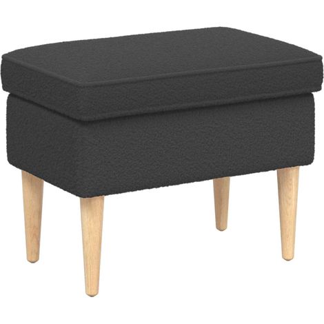 Poggiapiedi Grigio Scuro 55 x 35 x 41 cm Bouclé vidaXL