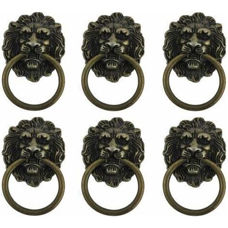 FENOPLASTICA6 pièces poignée de bouton de meubles, main de traction de meubles de lion antique, bouton de poignée rétro, convient aux poignées de meubles, pratique et économique (1/5)