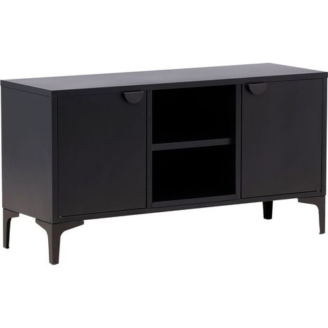Meuble TV 2 Portes "Piring" 120cm Noir