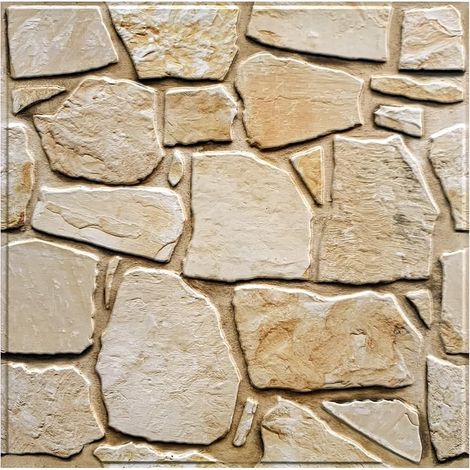 Paneles de pared autoadhesivos con efecto ladrillo 3D, 12 piezas, papel pintado autoadhesivo con efecto ladrillo 3D, 30 x 30 cm, revestimiento de pared de PVC impermeable para salón, cocina, chimenea