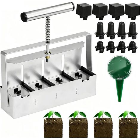 Strumento manuale per la bricchettatura del terreno, blocchi per semina 5x5 cm. (1/4)