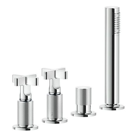 Gessi Inciso+ 2 poignées croisées, robinetterie de baignoire 4