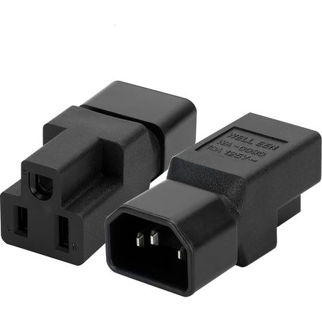 Adaptador alimentacion C14 macho a Nema 5-15R Negro (1/4)