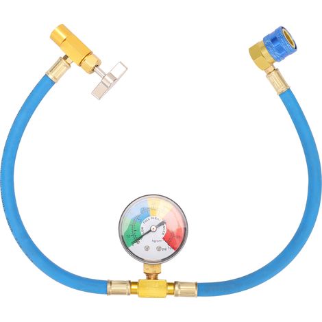 Manómetro para refrigerante R134A con tubo de recarga de fluoruro para aire acondicionado automotriz. (1/5)