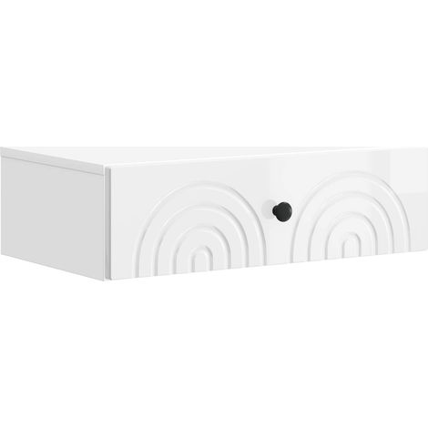 Wandmontierter Beistelltisch Hochglanz Weiß 59 x 34,5 x 17 cm vidaXL