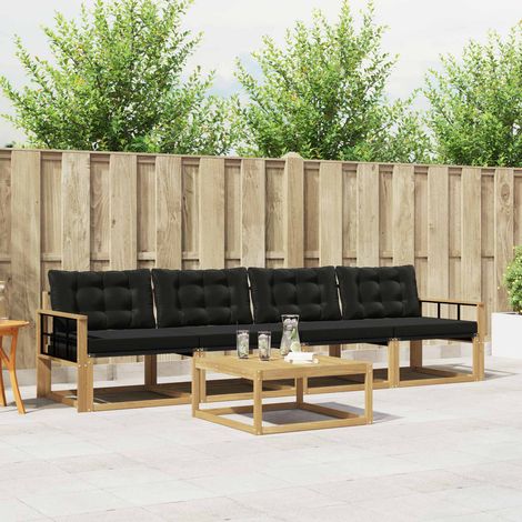 vidaXL Outdoor-Sofagarnitur 5 pcs Weiß und Schwarz 79 x 79 x 37 cm (1/5)