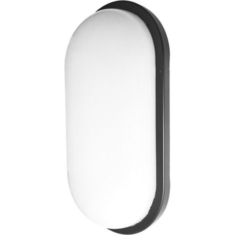 Aplique 18w Pirineo Oval Negro Ip54